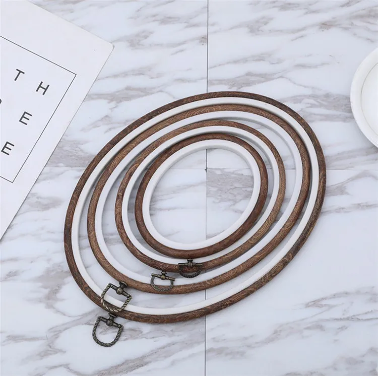 
22*29cm bamboo resemble wood grain stretch cross stitch embroidery hoop 