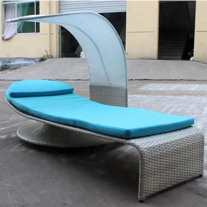 
modern HDPE rattan patio and garden sun lounger 