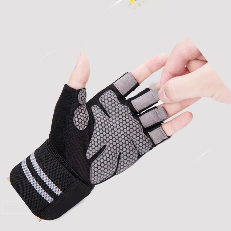 Customized Durable Fitness Training  Weight Lifting  Silica Gel Anti-Slip Gym Gloves
