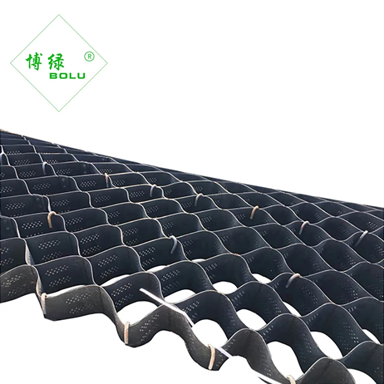 Slope protection plastic sheet and soil stabilization polymer grid Black Green geocell