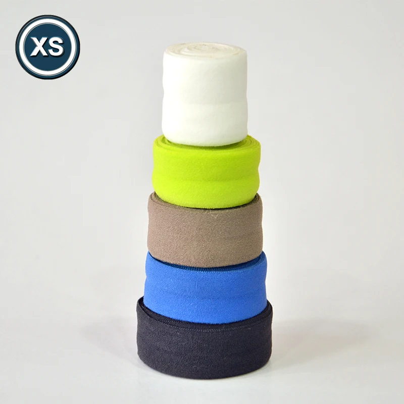 knitted soft spandex fold over elastic tape band webbing for binding clothes