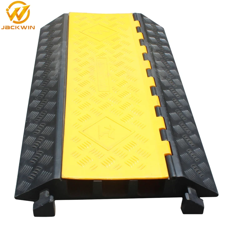 900*500*60mm Durable Heavy Duty Rubber 4 Channel Cable Protection Tiles