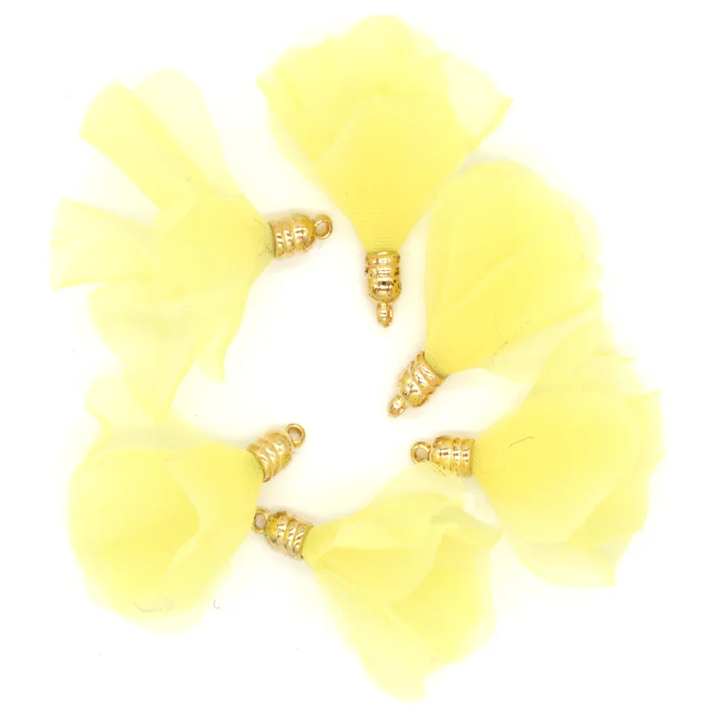 Декоративные золотые металлические подвесные серьги с кисточками