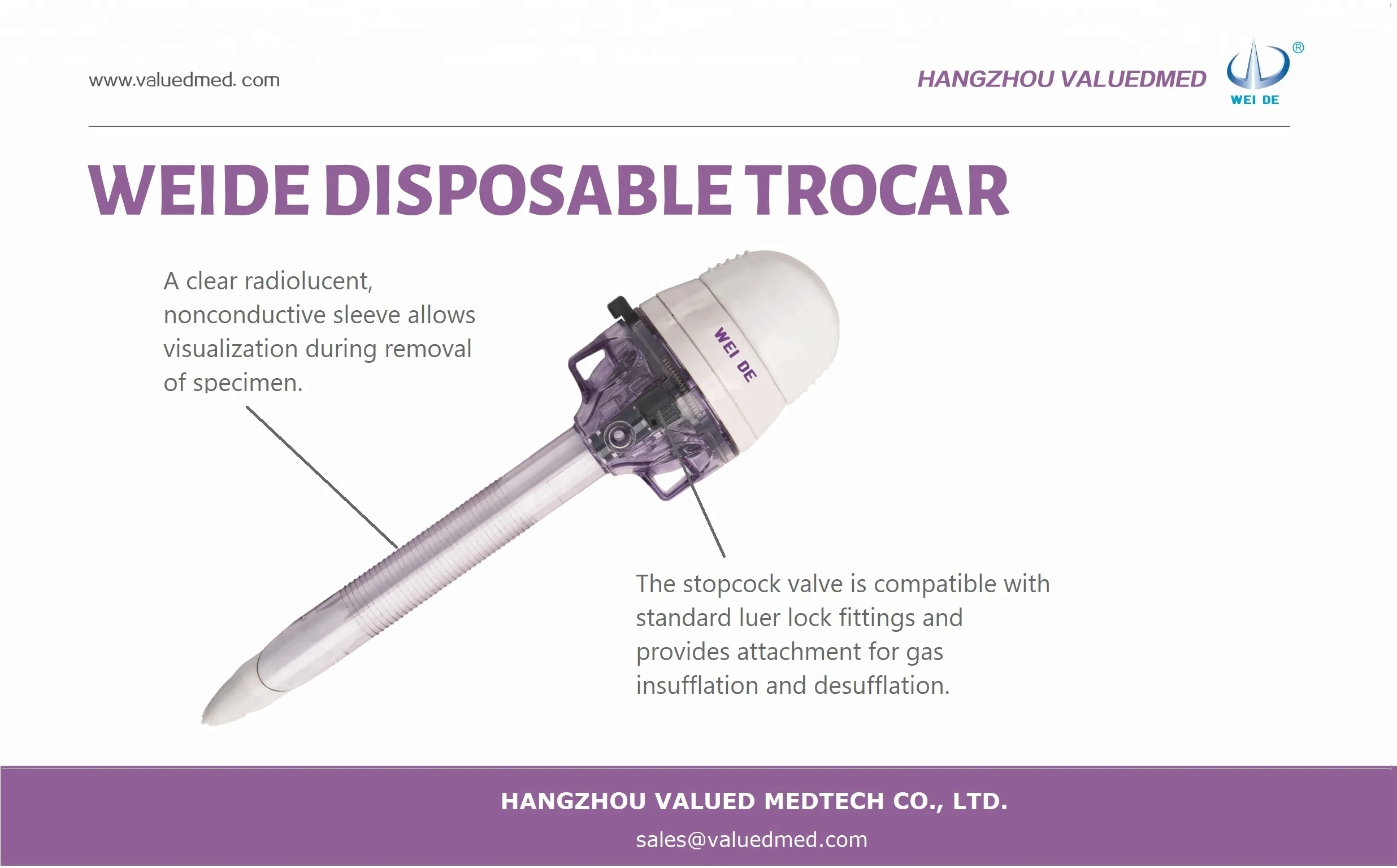 High Quality Disposable Trocar 10mm Blade Free Good Trocar Sealing