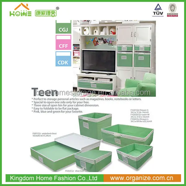 polyester storage bin with name card, storage personal articles