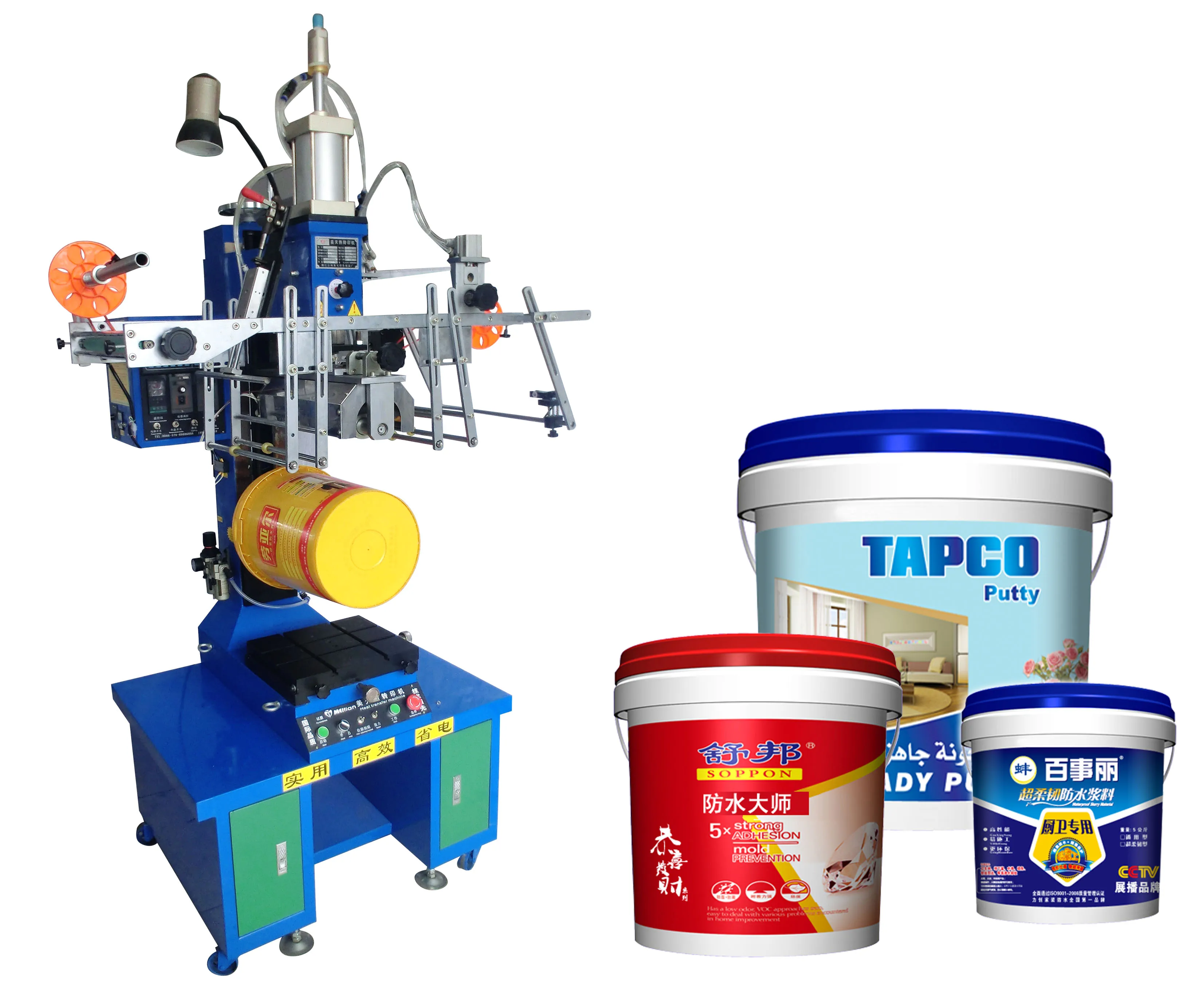 heat transfer machine for paint bucket