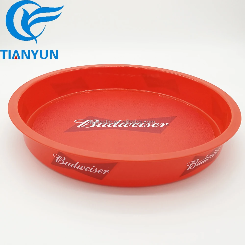 wholesale Antislip food grate round shape plastic trays for serving