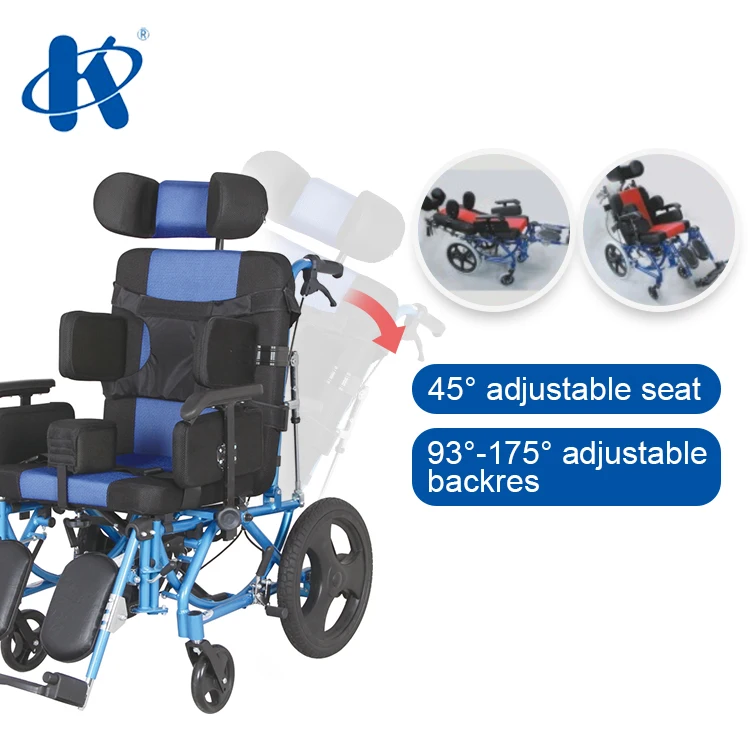 
New design aluminum light weight disassemble safe comfortable durable kaiyang KY958LC-A Cerebral Palsy Wheelchair 