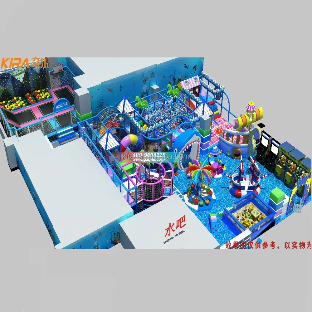 Custom Size Amusement Park with complex sports indoor playground equipment for kids