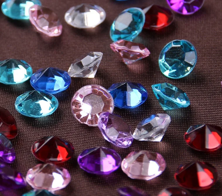 All sizes color Acrylic Crystal Diamond Vase filler Scatters Wedding Party Confetti Table Scatters Decoration