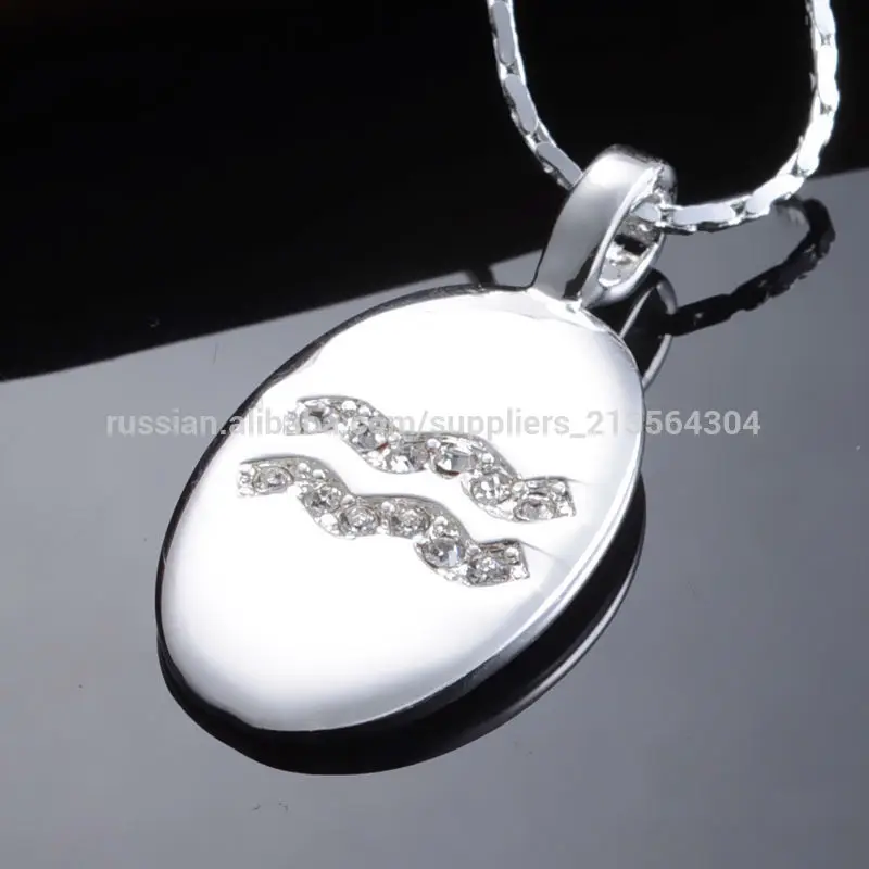 Водолей Платиновый Кристалл / Rhinestone моды ожерелье