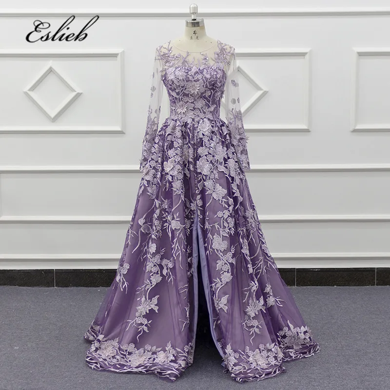 Amazing High-end Wedding Dress Purple Tulle And Lace Bridal Dress short Train Bridal Wedding Dresses 2019 New Styles With Veils