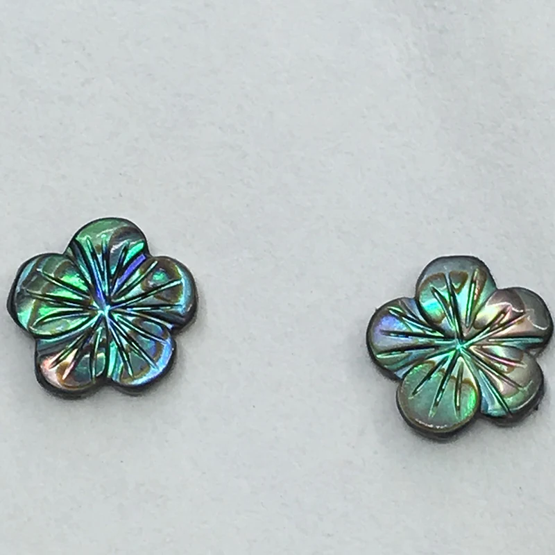 Abalone shell natural sea shell yellow plum blossom flower jewelry accessory charm 8-14mm