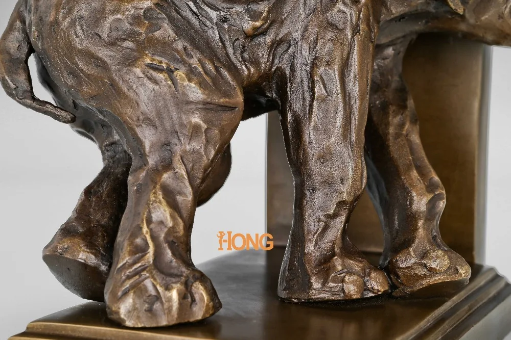 AL-142 & AL-143 слонов книгодержатель для бронзовая скульптура из латуни ремесла