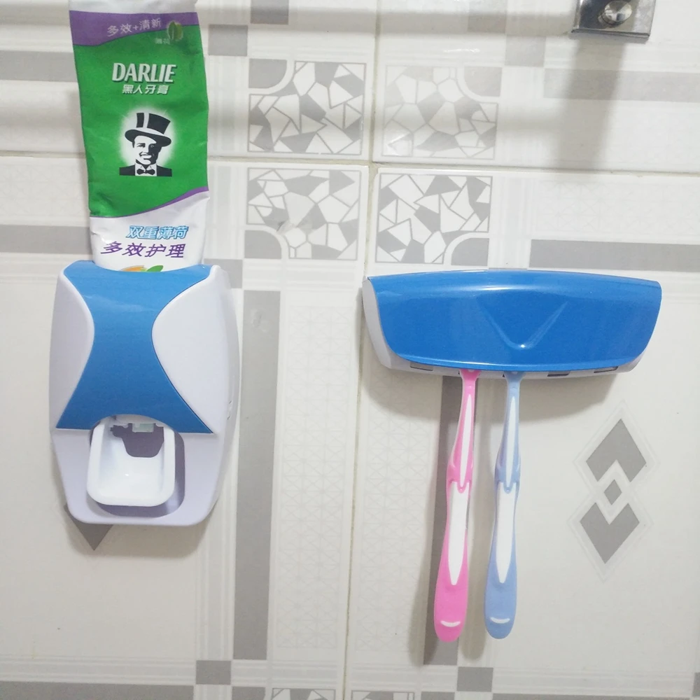 
Automatic Toothpaste Dispenser Toothbrush Holder Squeezer Bathroom Set In Bathroom Product 