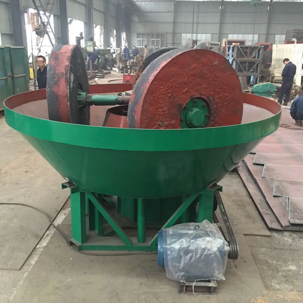 Double roller gold wet mill small rock wheel mill mineral grinding mill gold processing equipment