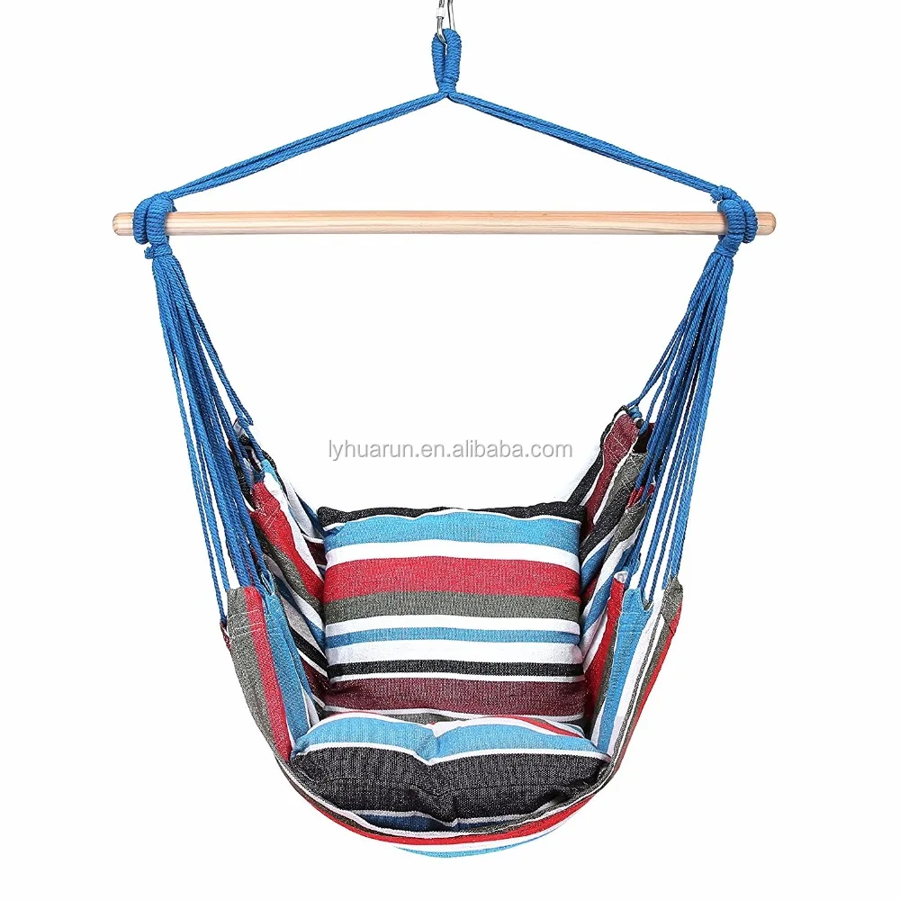 Подвесное кресло-гамак, подвесное кресло-качели с двумя подушками, широкое сиденье 34 дюйма (Cool Breeze)