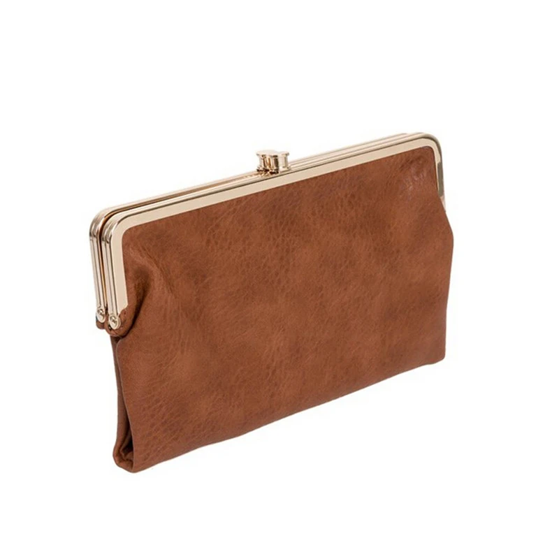 Classic Vegan Leather Clutch Wallet Bag with two compartments