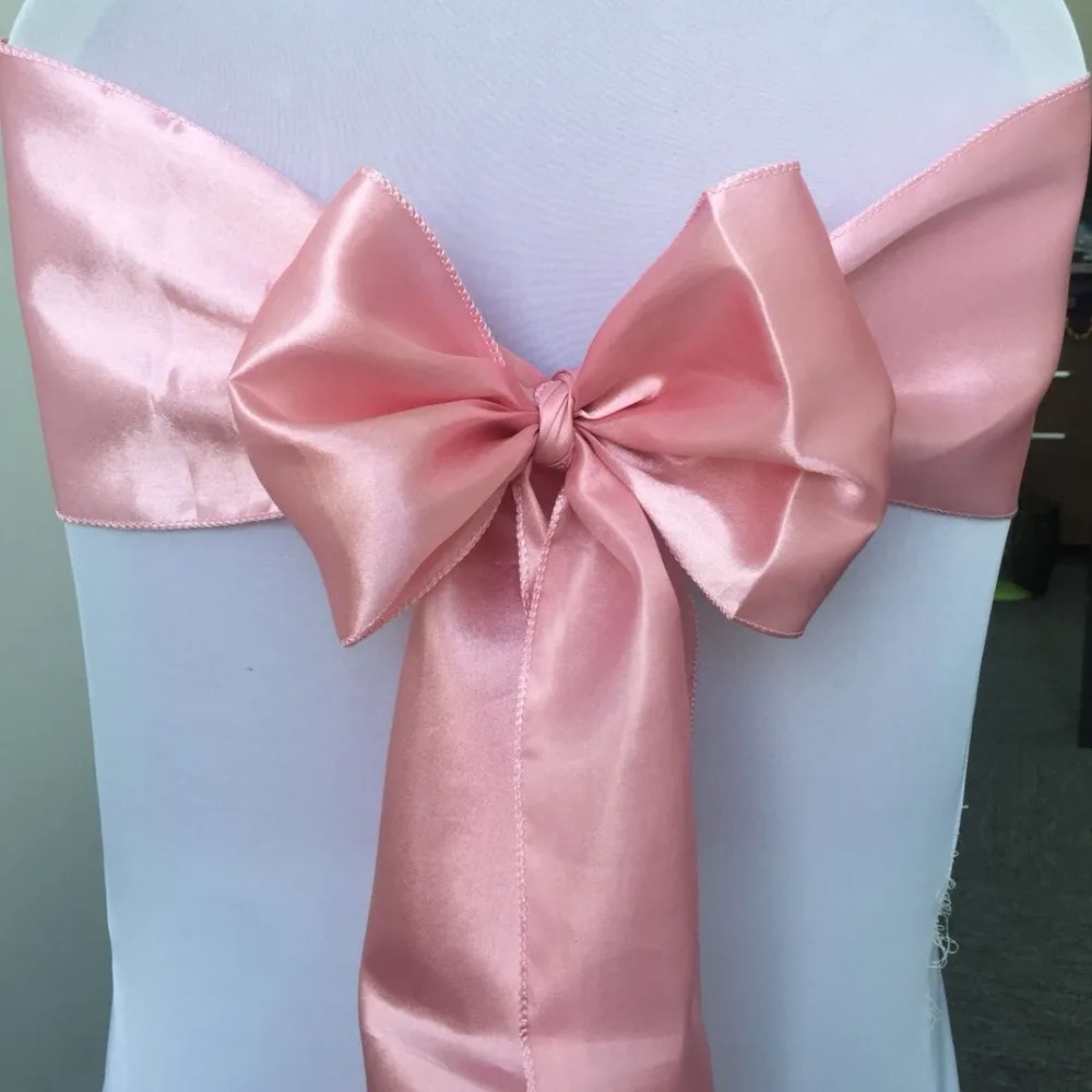 Hot sale cheap tie back chair cover sash blush pink chair sashes