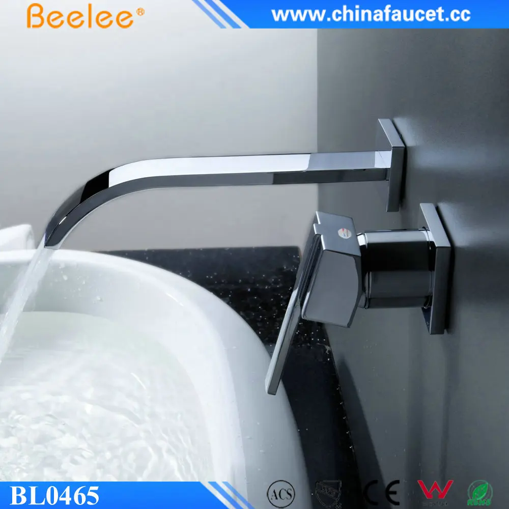 Beelee BL0465 Wall Mounted Waterfall Bathroom Faucet Vanity Sink Mixer Tap