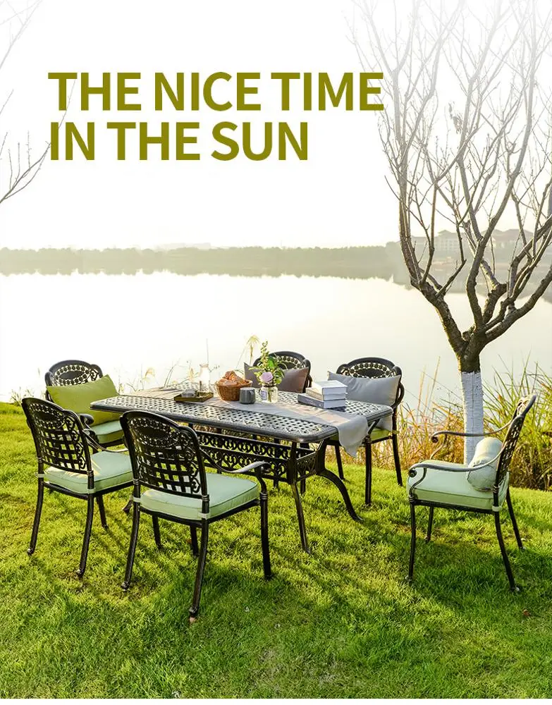 
Outdoor cast aluminum tables and chairs outdoor courtyard tables and chairs iron leisure three to five sets of garden outdoor 