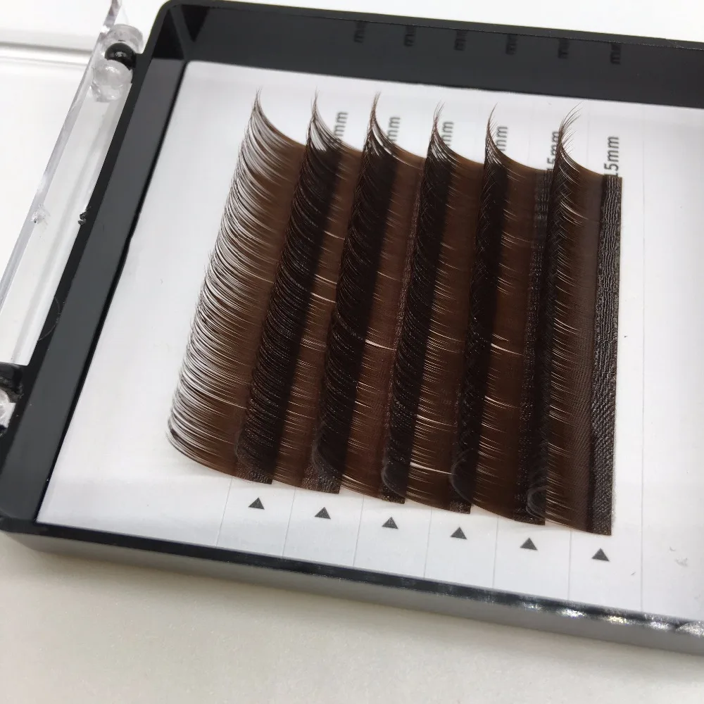 individual lashes brown lash extensions of lash extension with coffee brown color