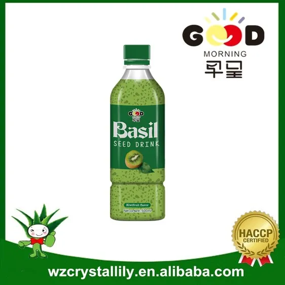 BRC Certification basil seed drink 290ml glass bottle chia seeds drink OEM factory