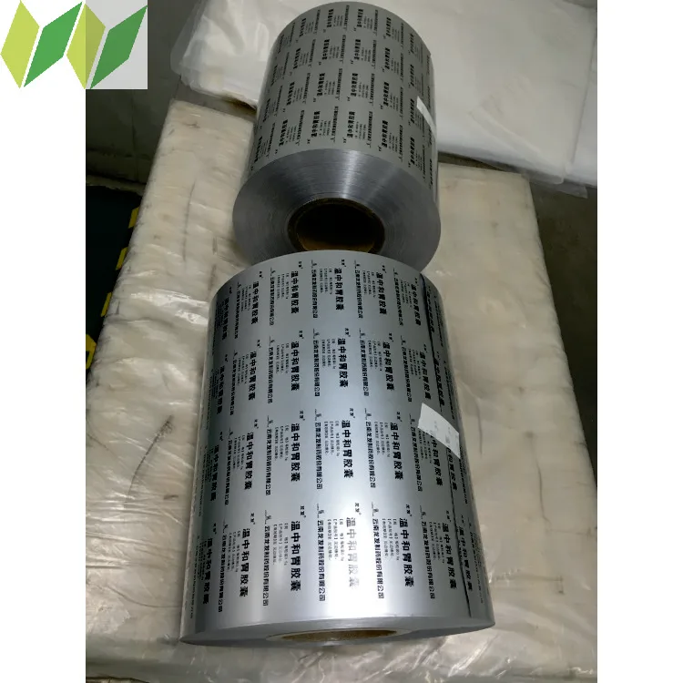 
Lacquer(ed) coated aluminium foil for blister packaging printed 