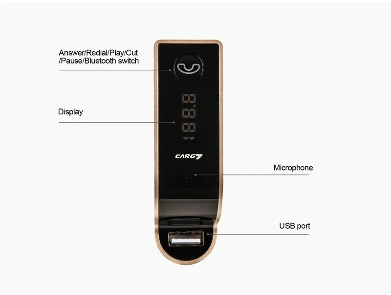 GXYKIT  Car MP3 Audio Player Bluetooth Car Kit wireless FM Transmitter aux Handsfree Calling USB phoneCharger car G7