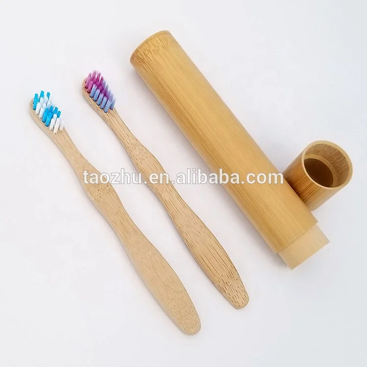 Natural Bamboo Case for Toothbrush with private logo laser-engraved, Bamboo Tube for Toothbrush