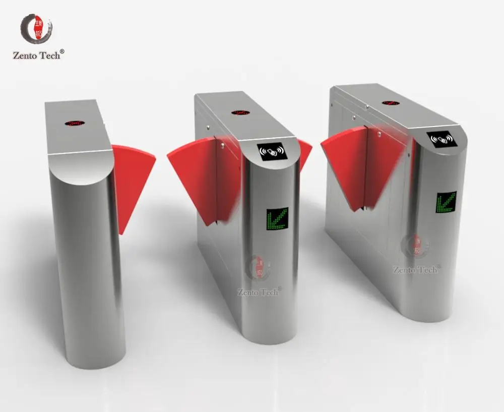 ZENTO Factory price CE approved 304 stainless steel Full intelligence top class flap turnstile