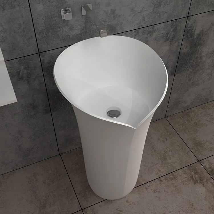 SM-8513 Pedestal Stone Sink, Bathroom Freestanding Basins