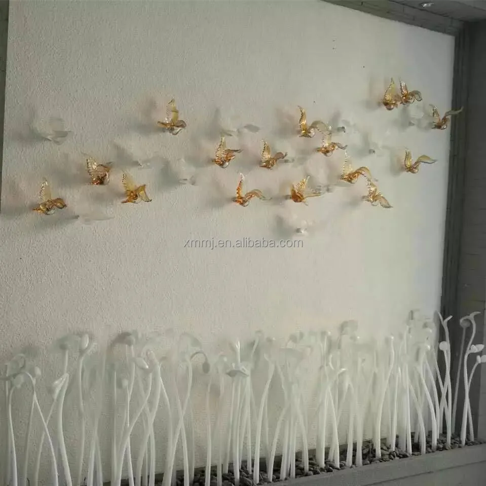 Fish Ornaments MJ Decoration Murano Glass Zibo Glass Europe Wholesale Hand Made Decorative Blown Art Customized Folk Art Flower