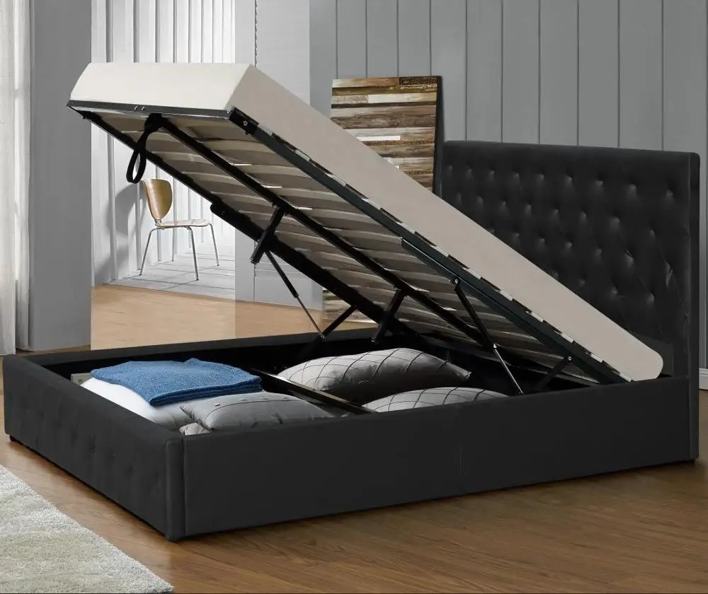 Ottoman storage bed with gas lift mechanism