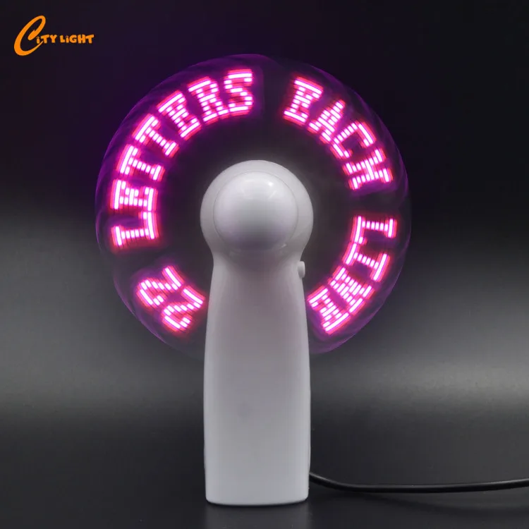 Mini portable programmable led message handheld fan