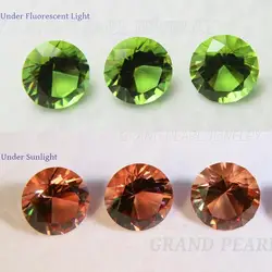 Color-change Nanosital 10mm round brilliant cut