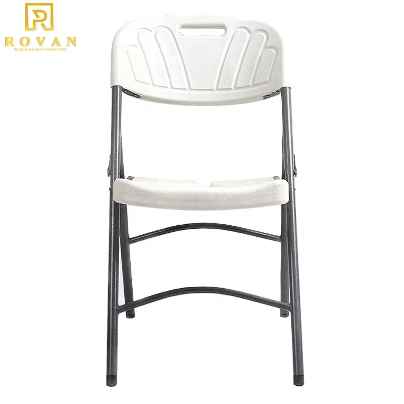 Wholesale white plastic outdoor garden folding armless chairs HDPE foldable event chair for sale