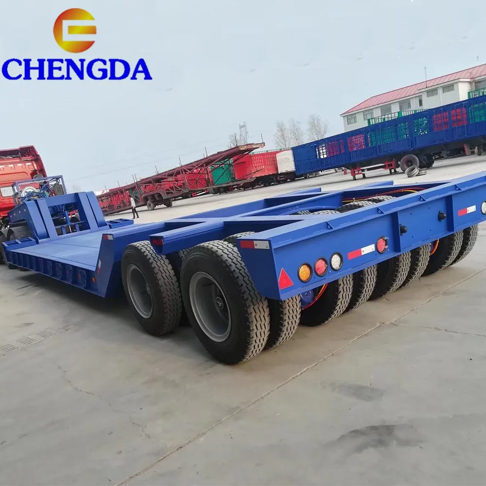 60T 80T 100T Multi axles Lowbed low boy removable gooseneck trailer