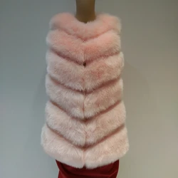 Fashion white black green faux fur vest for autumn winter