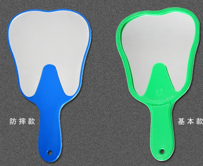 Ручное зеркало в форме зуба из стекла для стоматологических клиник, рекламный подарок