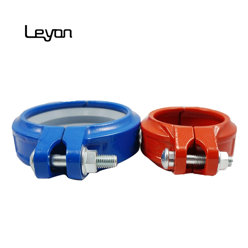 Chinese pipe fittings ductile cast iron grooved flexible coupling rigid coupling for fire fighting pipe fitting