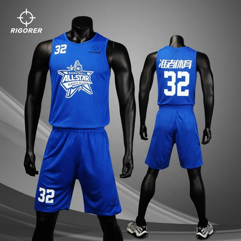 Двусторонняя Баскетбольная Униформа Rigorer для мужчин, Спортивная майка с 2 сторон и шорты из сетчатой ткани, тренировочный комплект с майкой