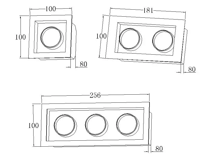 
10W 20W 30W double triple heads Downlight led grille light lamp for project lighting 