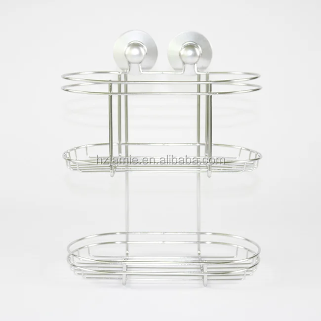 stainless steel bathroom storage rack with suction cup