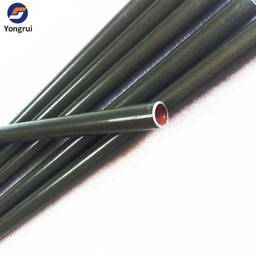 double wall olive green zinc coated steel auto fuel oil pipe