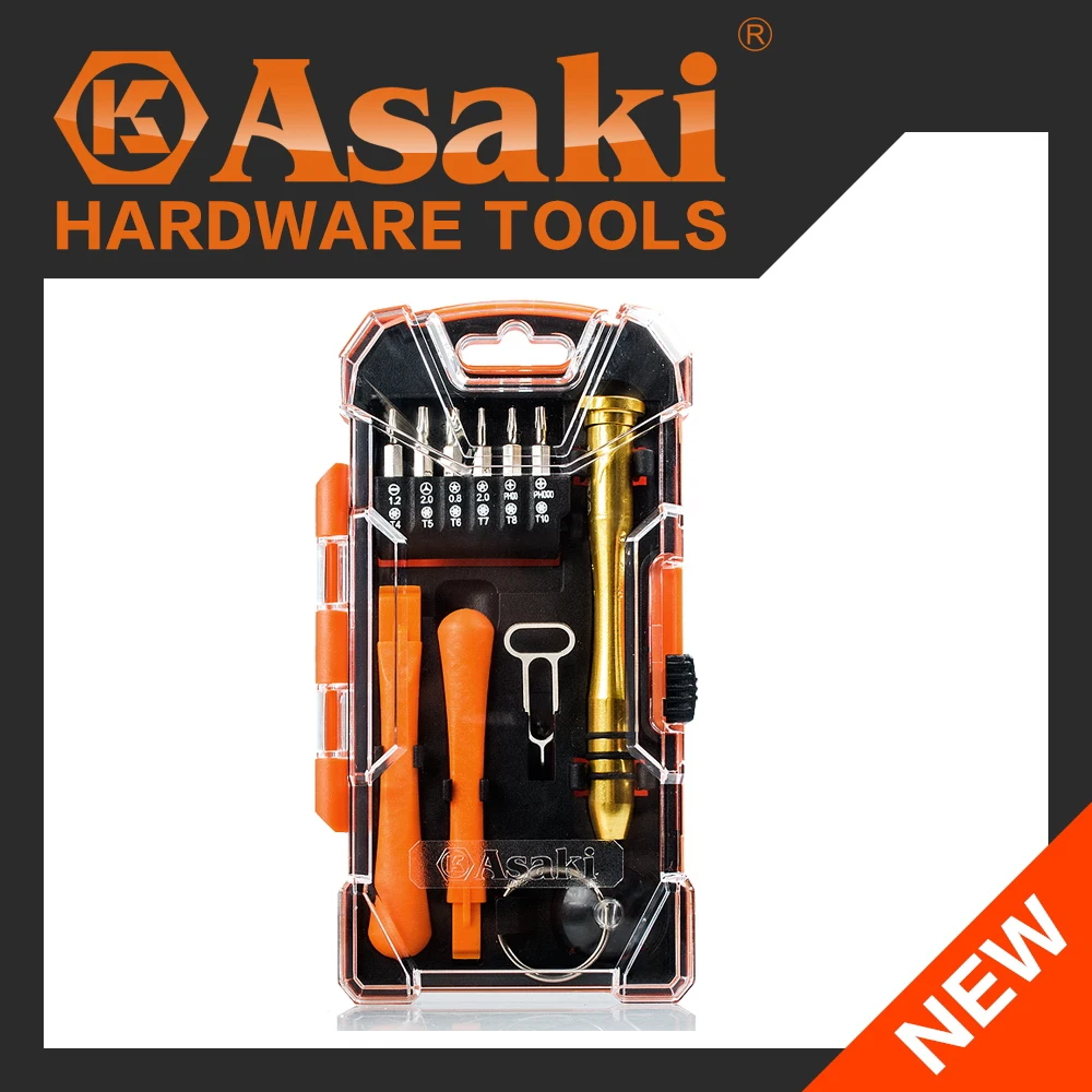 Asaki 17pcs Smart Mobile phone repair tool kit for repair tool