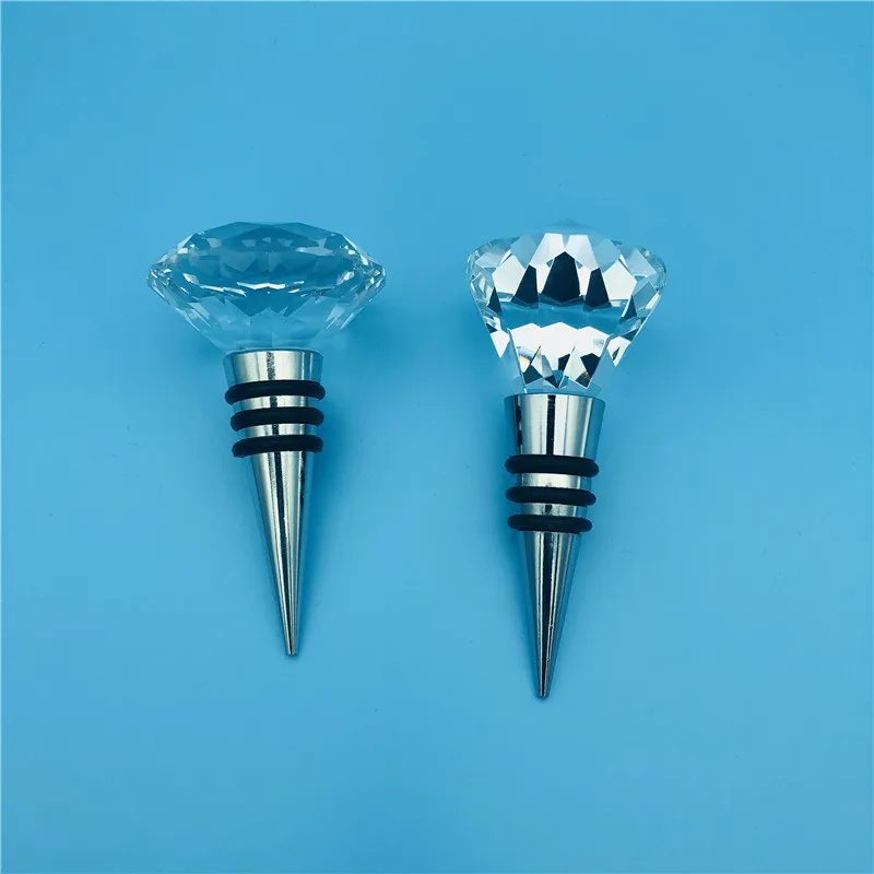 Wholesale new design crystal glass diamond wine bottle stopper
