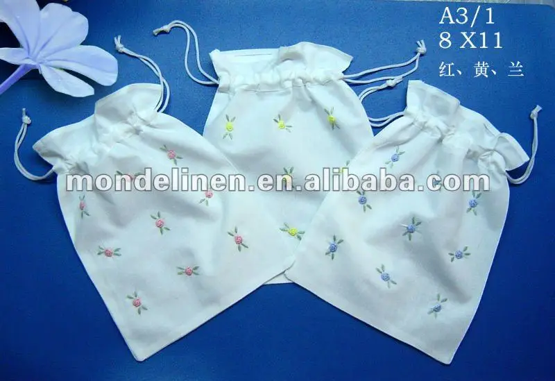 
linen gift bag with embroidery 