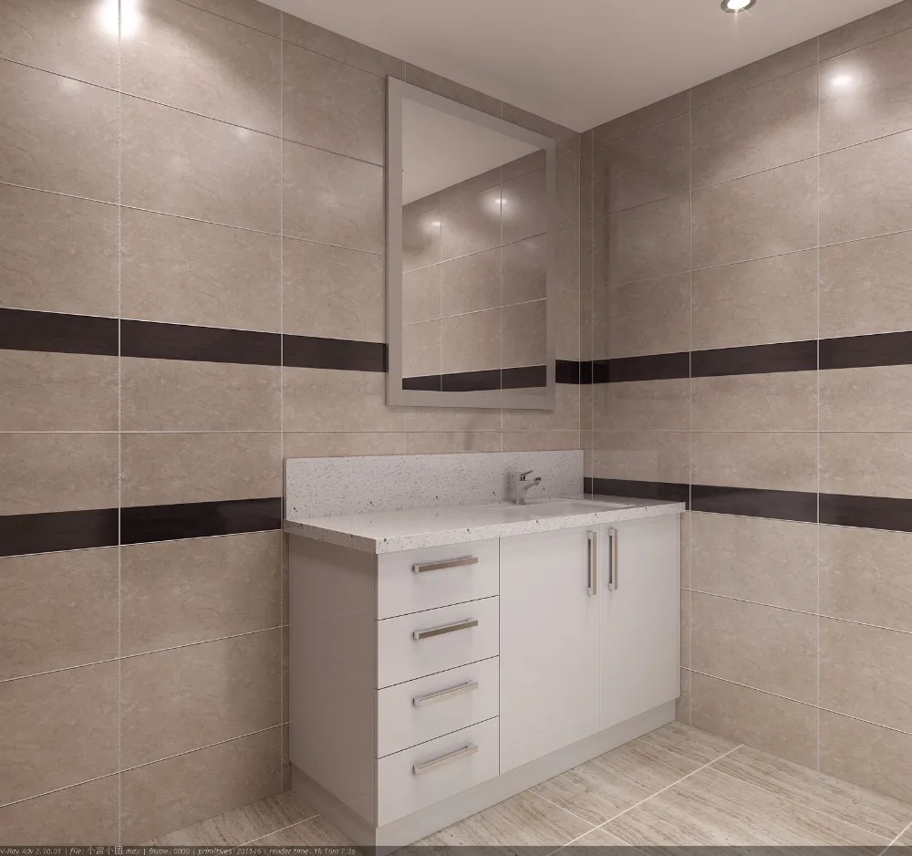 
Modern Bathroom Design LED Mirror Cabinet Double Basin MDF PVC Laminate Furniture Bath Vanity Melamine Bathroom Vanity 