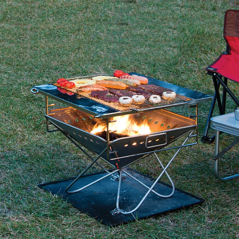 Hot sale foldable camping bbq grill stainless steel portable barbecue grill